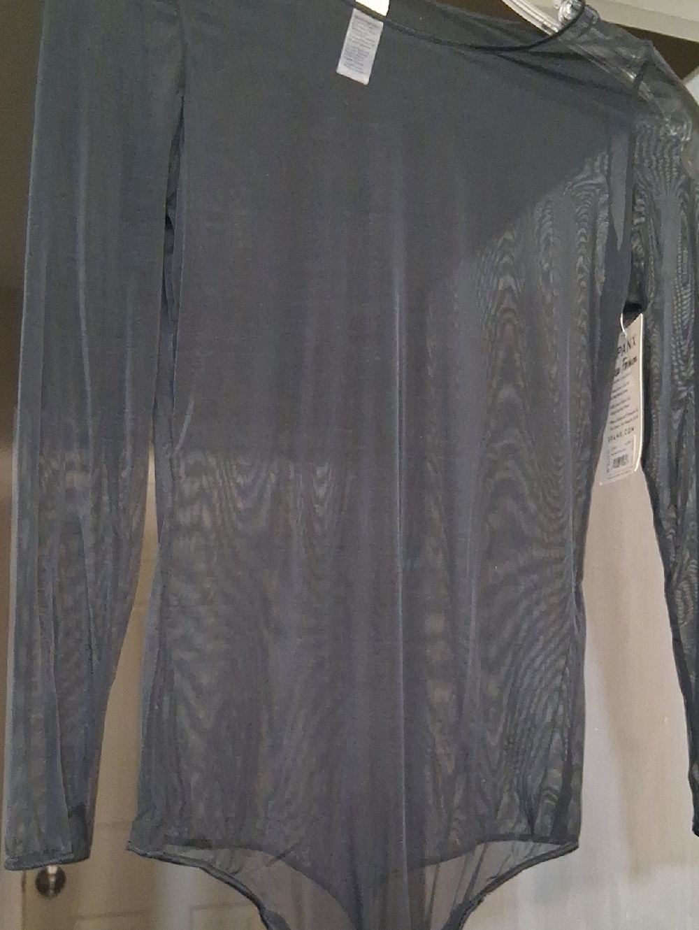 SPANX Sheer Long Sleeve Bodysuit in Black - Picture 1 of 6